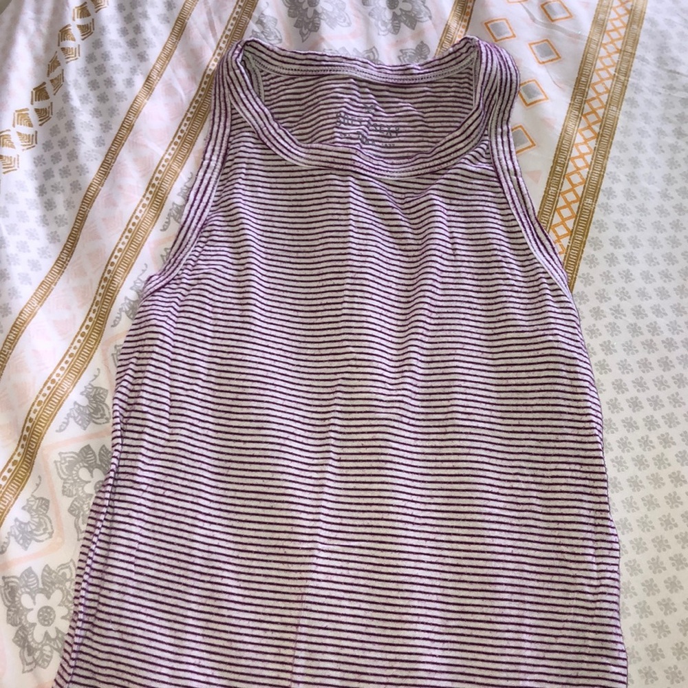 Purple and white stripped tank